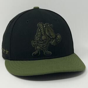 Binghamton Rumble Ponies Hat Baseball Cap Fitted 7 1/4 Black New Era Military